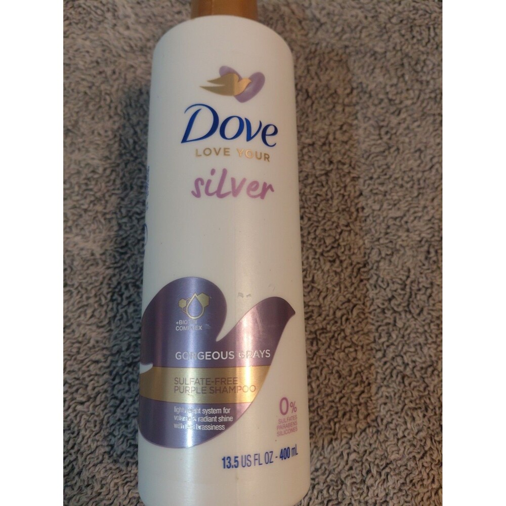 NEW Dove Love Your Silver Gorgeous Grays Purple Sulfate-Free Shampoo 13.5 Fl.Oz.
